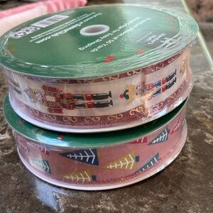 Christmas ribbon 2 rolls 100 yds total new trees nutcrackers